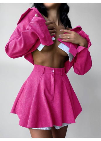 Стильний костюм-двійка з мікровельвету: піджак + спідниця з підкладкою-шортами Vakko (349441602)