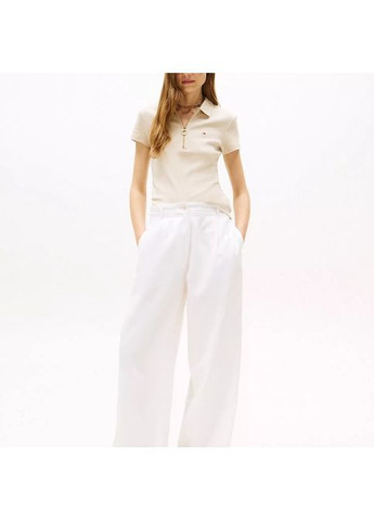 Жіноча футболка поло,, бежева Tommy Hilfiger slim fit - (387284847)