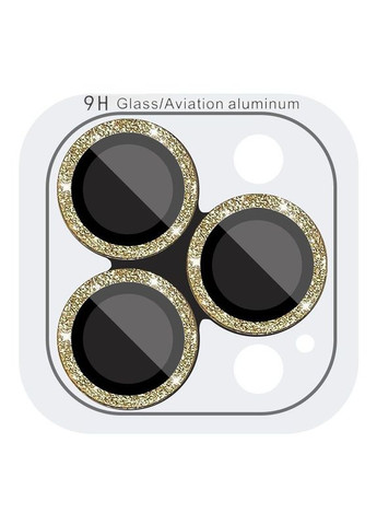 Защитное стекло Metal Sparkles на камеру (в упак.) для Apple iPhone 15 Pro (6.1") / 15 Pro Max (6.7") Золотой Epik (372020730)