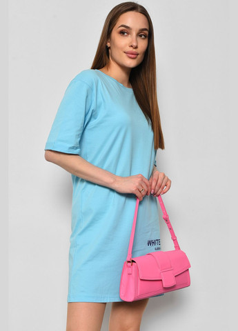 Туника женская из ткани лакоста голубого цвета Let's Shop (290981436)