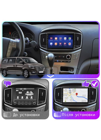 Магнітола для Hyundai Grand Starex I Рестайлінг 2 2017-2021 IPS 9" 4/64Gb CarPlay 4G Wi-Fi GPS Prime 3 шт. Lesko (336202220)
