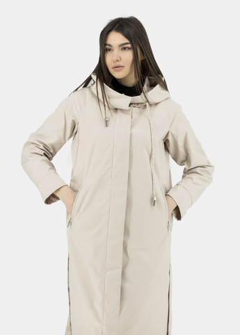 Жіночий спортивний плащ з капюшоном, та оливковий Snow Owl (бежевий, ), 35256 на блискавці, на кнопках демісезон (331785712)