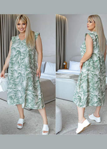 Оливкова (хакі) сукня сарафан 100% натуральний котон дуже легкий, не кашлатиться, не парить, не світиться. No Brand