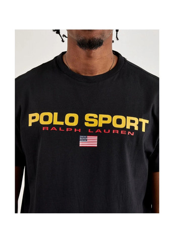Черная футболка мужская sport jersey tee black 710750444020 Polo Ralph Lauren