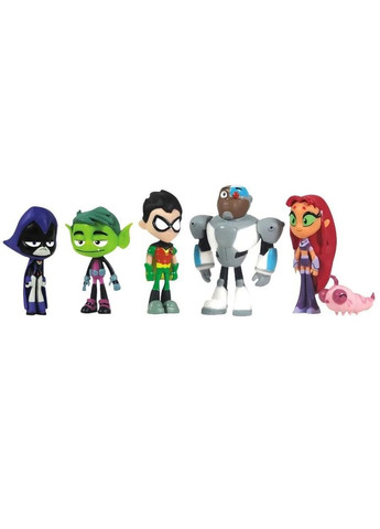 Юные Титаны, вперед Подростки Титаны Teen Titans Go Deluxe мини фигурки набор 6 шт 5 см ПВХ NECA (280258067)