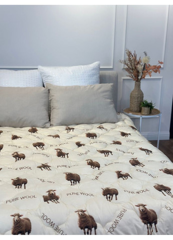 Одеяло двуспальное из овечьей шерсти Pure wool 21434 175х215 см бежевое Arda (364764636)