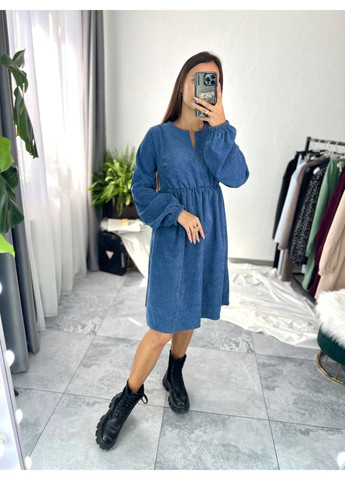 Синя повсякденний, вечірня, ділова, кежуал жіноча сукня FINO Mode