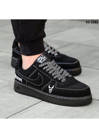 КРОСІВКИ ЖІНОЧІ NIKE AIR FORCE LOW VENOM BLACK НАЙК АІР ФОРС 1 ПРЕМІУМ No Brand чорні демісезони (369390219)