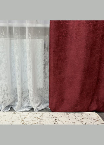 Комплект готовых сшитых жаккардовых штор 2шт размер 1.5*2.7м бордового цвета. Шторы бордового цвета в спальне. No Brand (330626712)