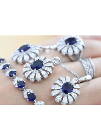 Комплект украшений медицинский сплав No Brand сапфир (363188086)