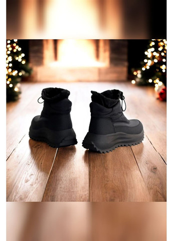 Жіночі зимові термодутики чорні на хутрі водонепроникні для снігу та морозу MD Дутики (369719500)