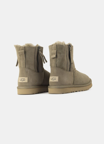 Угг із змійкою Чорні Шкіряні Classic Black Leather Zip UGG (314860357)