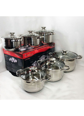 Набор посуды кастрюли UN-5035, Комплект кастрюль, Кастрюля NE-256 современный дизайн Unique (351485900)