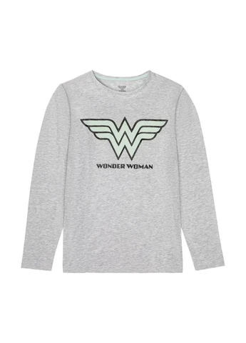 Серая всесезон женская пижама wonderwoman лонгслив + брюки Disney