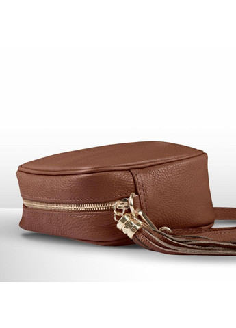 Кросс-боди Коричневый - Итальянская мягкая сумка кросс-боди из натуральной кожи на молнии с подкладкой внутренней TAKEASY (358223256)