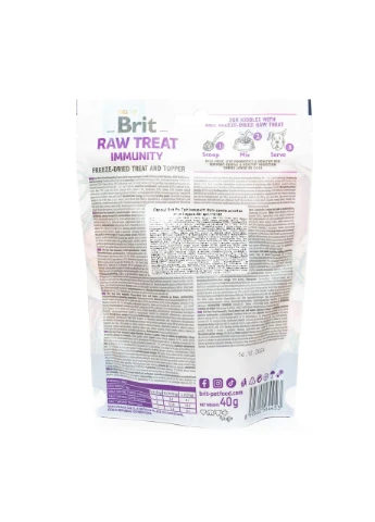 Ласощі для собак Brit Raw Treat freeze-dried Immunity для імунітету, ягня і курка, 40 г Brit Care (365593100)