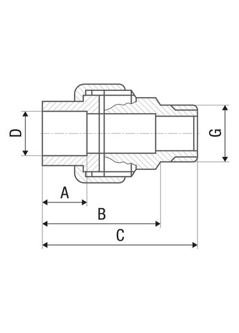 Роз'ємне з'єднання PP-r "американка" 50 мм х 1 1/2", зовнішня різьба ITAL (316094897)