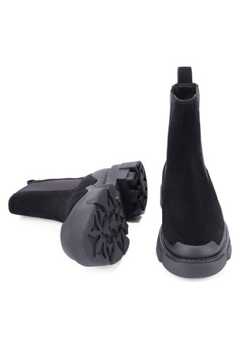 Зимние женские ботинки 25d05-1 черный велюр MIRATON тканевые