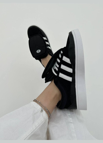 Чорно-білі всесезонні жіночі кросівки adidas grey white No Brand Campus