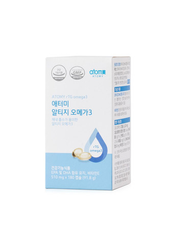 Омега 3 rTG. 180 капсул. rTG omega 3. Корея. Atomy (303626836)