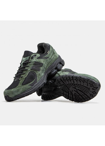 Серые демисезонные кроссовки мужские new balance 2002r green black нью беланс 2002r No Brand