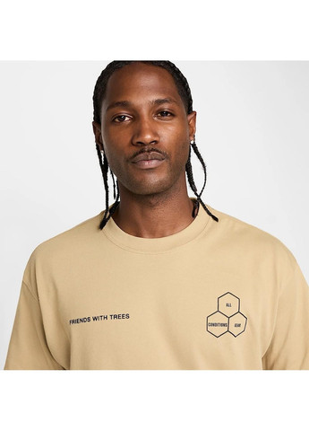 Бежевая футболка мужская acg dri-fit tee oc walk tree beige Nike