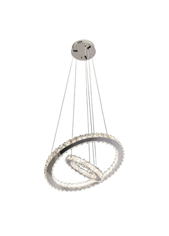 Люстра подвесная светодиодные кольца, хрустальная 802L7162 CH хром Levistella (386885723)