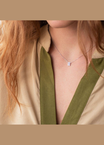 Колье с буквой Е в белом золоте (фианиты) кол01329Е 45 Oniks (334688783)