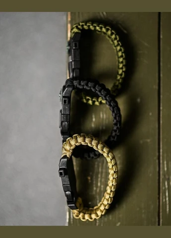 PARACORD БРАСЛІТ З ВІСКОРЕМ, КОМПАСОМ ТА СВИСТКОМ ОЛИВА /\ No Brand (363868978)
