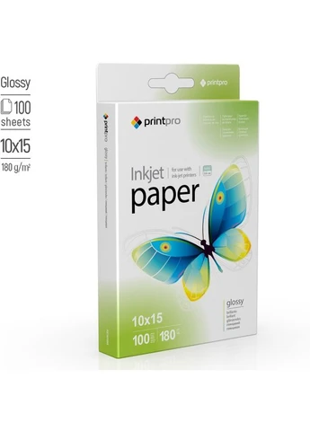 Фотобумага глянцевая 180г/м, 10x15 (PGE1801004R) PrintPro (399918256)