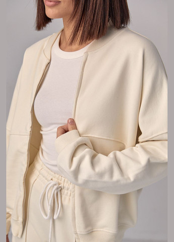 Трикотажний жіночий костюм з бомбером та прямими штанами Liton (296909034)