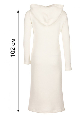 Белое повседневный женское теплое платье из шерсти с капюшоном (ll146660001) LadyLike