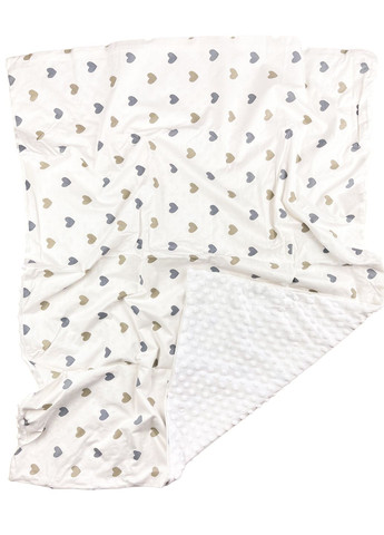 Набор 3в1 в КОЛЯСКУ №28 Сердечки серо-золотые с пледом RoyalBaby (335081808)