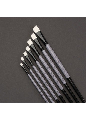 Кисть синтетика угловая INTENSE 1668А №1 длинная ручка ROSA Роса (362578698)