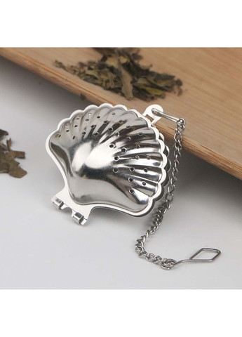 Ситечко заварник для заваривания чая и кофе в форме ракушки с цепочкой из нержавеющей стали Kitchen Master (373313693)