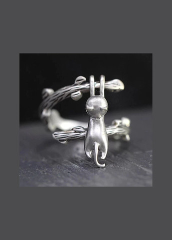 Модное и креативное женское серебряное кольцо Кошка лезет на дерево, размер регулируемый Fashion Jewelry (286762134)
