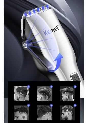 Машинка для стрижки волосся Kemei Km-6050 (Срібляста) No Brand (332637482)