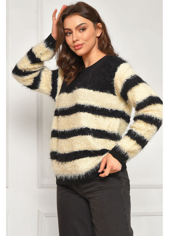 Чорний демісезонний светр жіночий травка чорного кольору пуловер Let's Shop