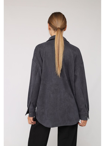 Жіноча сорочка з довгим рукавом колір темно-сірий ЦБ-00282916 Yuki (361305111)