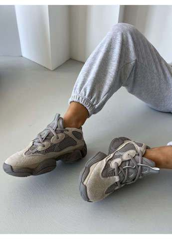 Серые демисезонные кроссовки мужские adidas yeezy 500 ash grey адидас изи буст No Brand