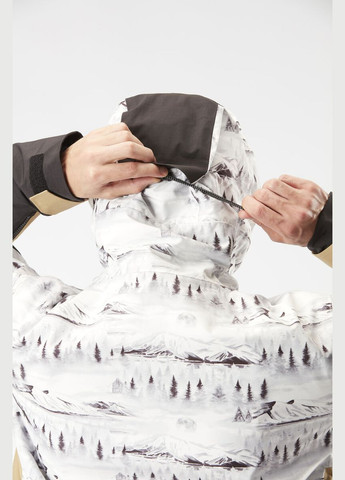 Куртка чоловіча Stone Printed 2024 Білий-Коричневий Picture Organic (278272447)
