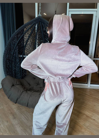 Женский велюровый комбинезон кофейного цвета 31231 No Brand (323642543)