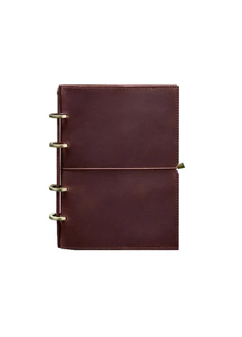 Блокнот софт-бук с кольцами из кожи бордовый(BB_30002412) No Brand (385419558)