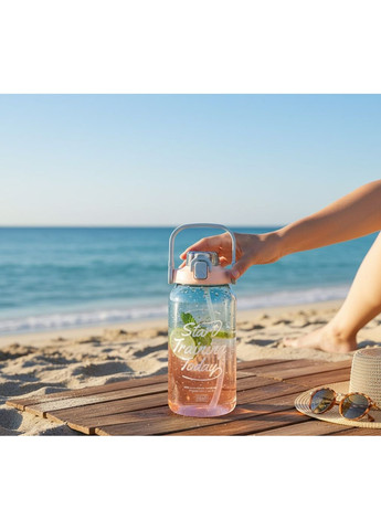 Стильна пластикова пляшка START TRAINING для води 1500мл. Блакитна No Brand (296101760)