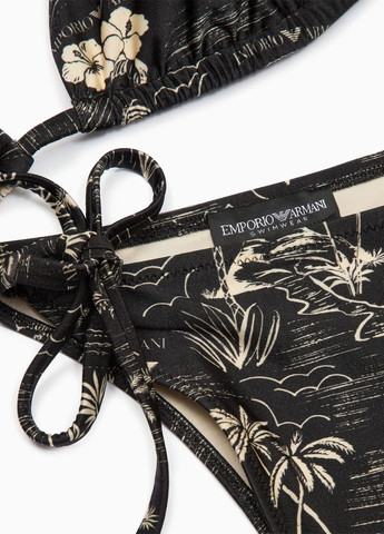 Чорний літній купальник Emporio Armani