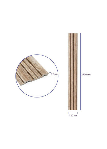 Рейка декоративна PS 2900х120х12мм Дуб SW-00002136 Sticker Wall (330018190)