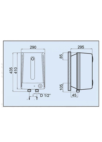 Водонагрівач LUB Small 10 l підвод води знизу (10L UB) LEOV (299841571)