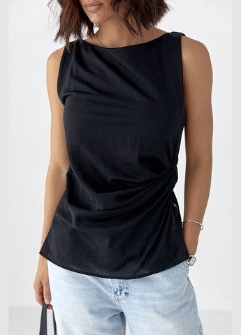 Вискозная майка с асимметричным низом Lurex — 335401021