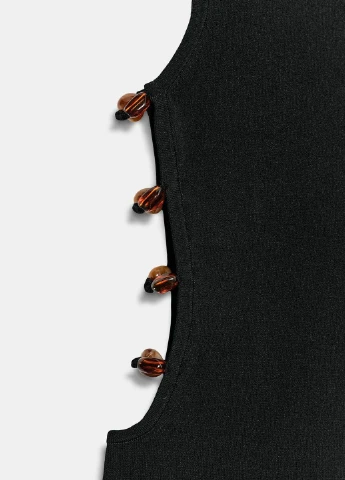 Черное платье Zara однотонное