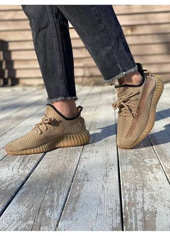 Комбіновані кросівки чоловічі adidas yeezy boost 350 v2 earth адідас ізі буст демісезон No Brand